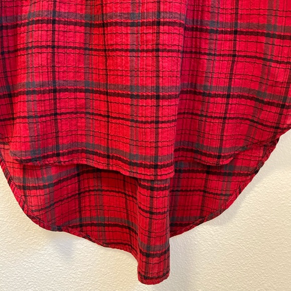 Anthro Holding Horses Red Flannel Shirt Dress - Picture 2 of 13